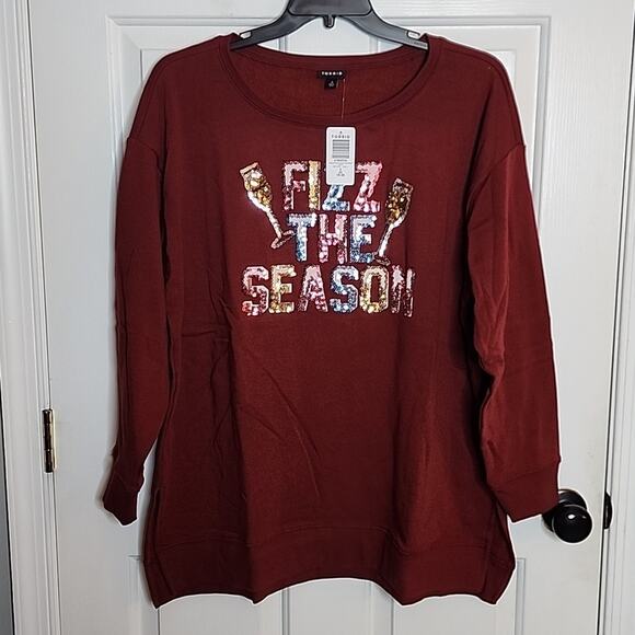 Torrid Cozy Fleece Drop Shoulder Step Hem Sweatshirt, NWT, 3X - Picture 2 of 7